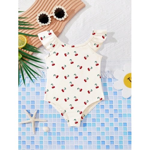 Βρεφικό Ολόσωμο Μαγιό Cherry White Swimwear